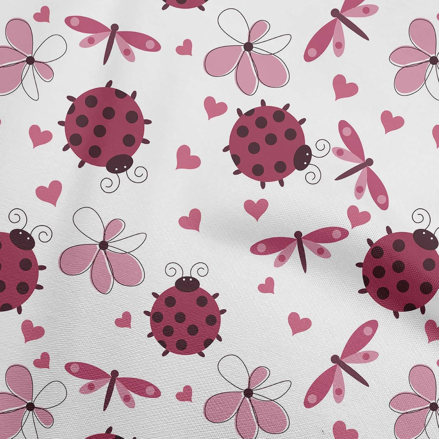 oneOone Cotton Cambric Tawny Brown Fabric Bird Ladybird Craft Projects Decor Fabric Printed by The Yard 42 Inch Wide