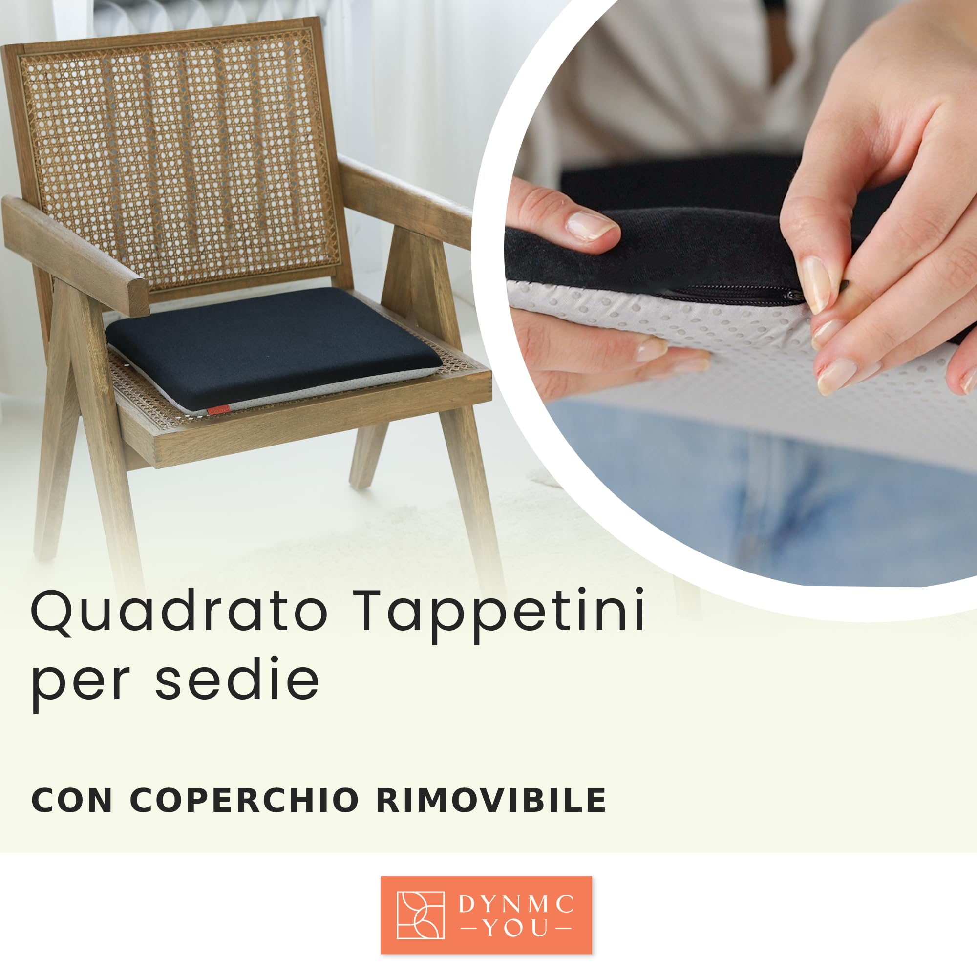 DYNMC YOU Cuscino per sedia confortevole 2 x cuscino per sedia interna – Cuscino per sedia antiscivolo, perfettamente stabile, lavabile, stile nordico