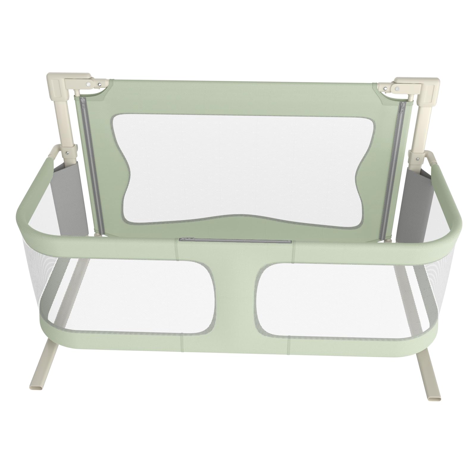 LANTUS Sponda Letto Bambini 2 in 1 Sbarra Letto Barriera Lettino o Cododo Lettino per Viaggi o Vacanze, Facile da Trasportare,120 * 50 * 105 cm (Verde menta)