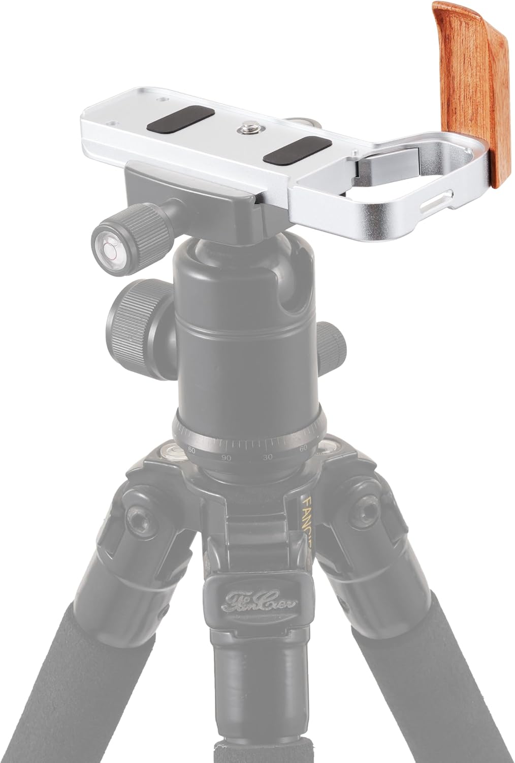 Wooden L-Shape Hand Grip for Sony A7CII A7CR Camera, Arca-Swiss Quick Release Plate, for Vertical Video, Vlog Accessories Kit (Silver) image 4