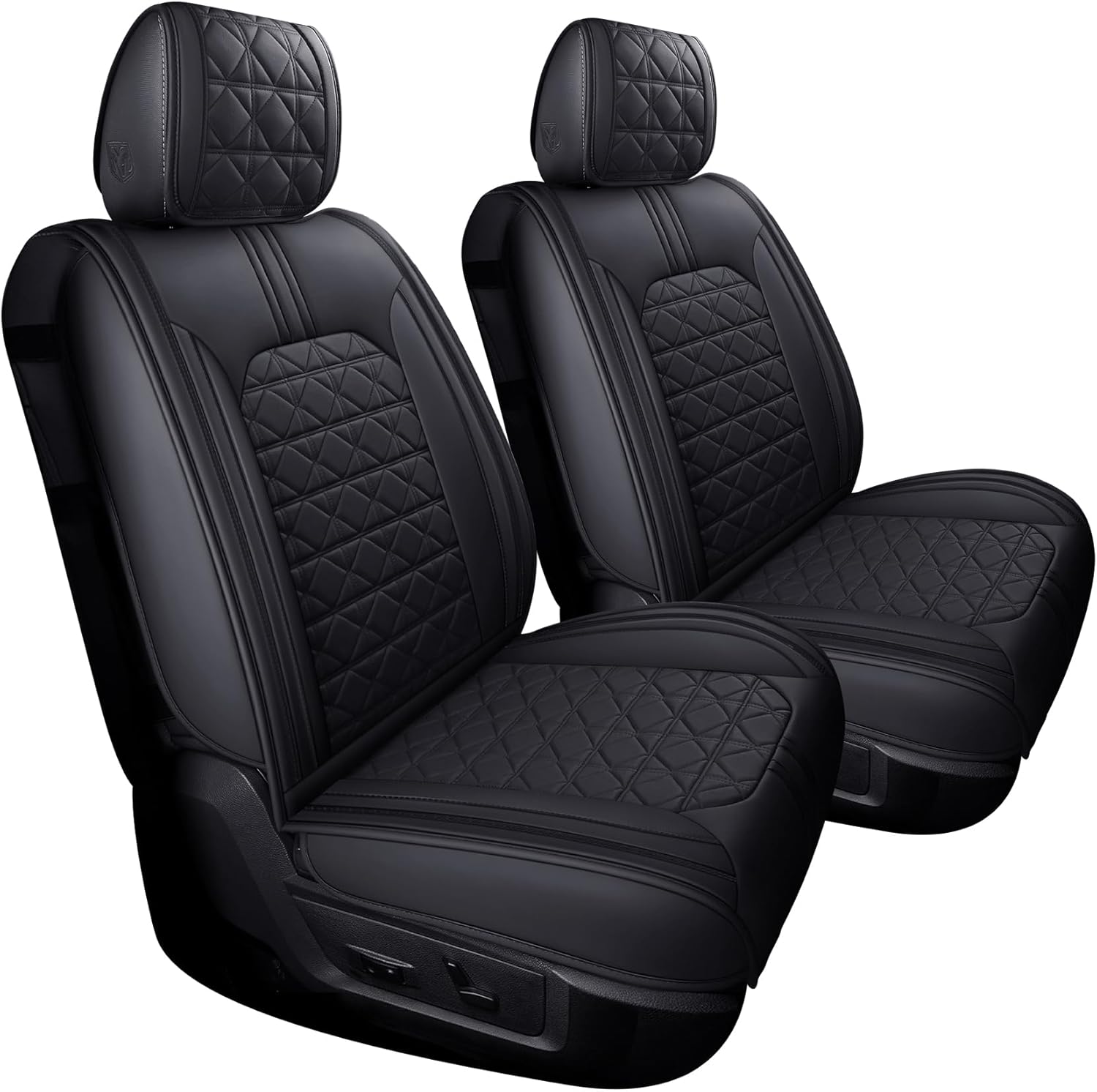 YIERTAI Dodge RAM Seat Covers Fit for 2009-2023 2024 2025 2026 1500/2500/3500HD Pickup Front Seats Only Crew Double Cab Quad Cab Waterproof Leather Seat Covers(2 PCS Front only/Black)
