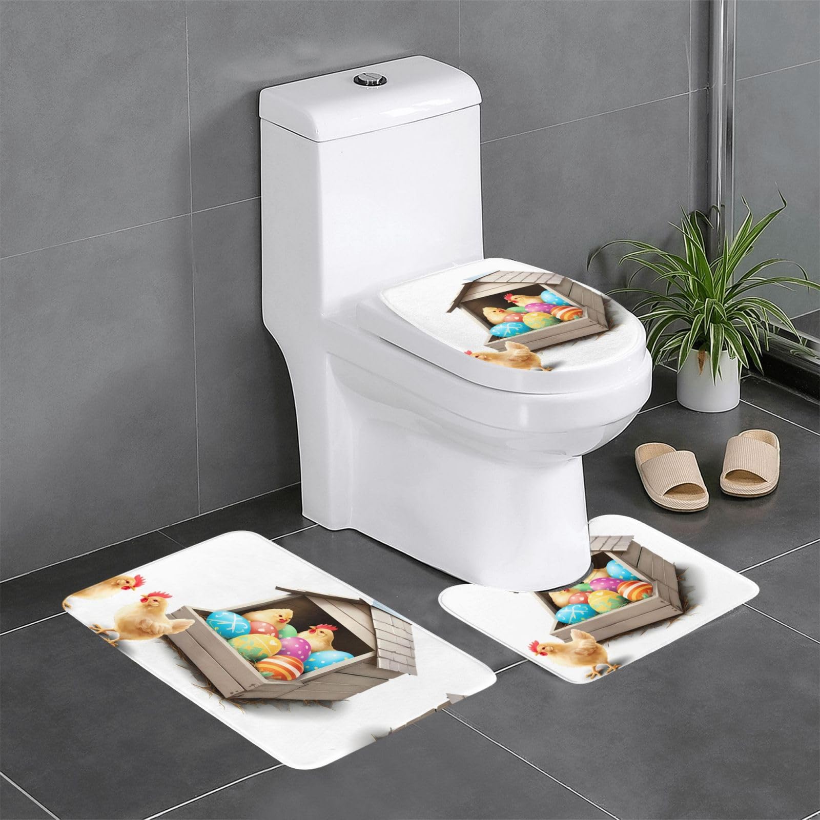 Tapis de salle de bain antidérapants pour une décoration printanière et WC sécurisés