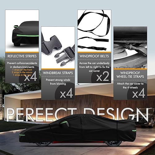 Miniatura 26 de for VW 1960-1980 Volkswagen Beetle Bug Sedan 2-Door Saloon Car Covers 210D Outdoor Waterproof UV, Custom-fit Protective Full Covers with Cotton