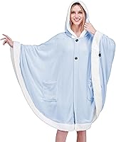 Vista 22 de PAVILIA Manta Vestible para Mujeres Adultas, Manta Poncho Capa de Vellón de Felpa Acogedora con Capucha, Chal Súper Suave, Manta Envolvente Ángel