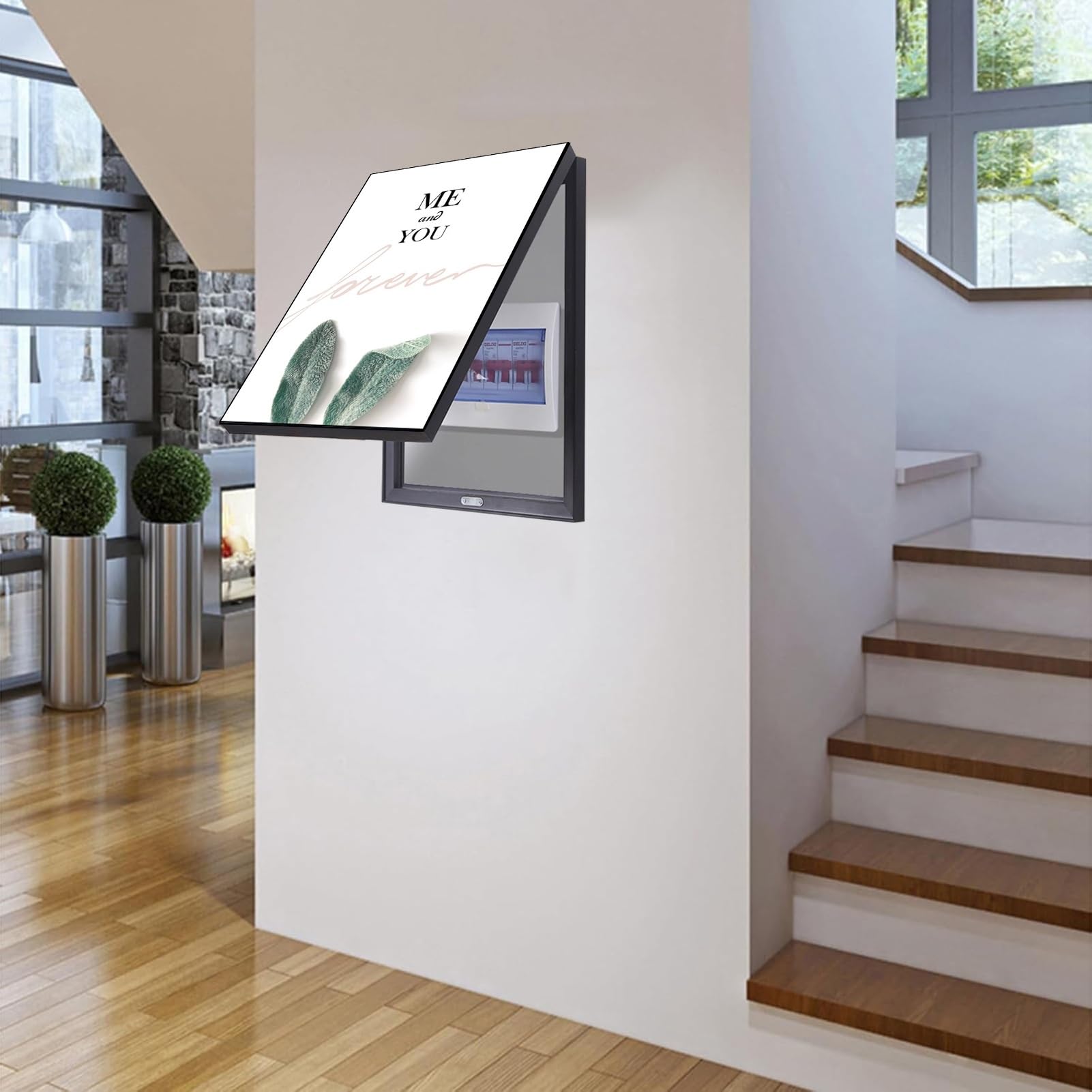 Copri Quadro Elettrico Decorativo Coperchio Decorativo della Scatola dei Contatori Pittura Decorativa della Scatola di Distribuzione Contatore Flip(C,50 x 70 cm/19.6inx27.5in)