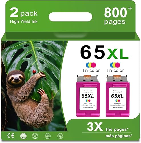 65XL - Cartucho de tinta remanufacturado de color para HP Ink 65 HP65 XL HP65XL, paquete de 2 unidades para 5055 5000 5052 5010 5070 5014 3755 3700 disponible en Yaxa Guatemala