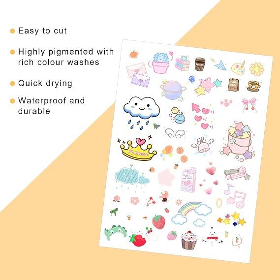 100 Sheets A4 Sticker Paper Labels, Glossy Sticker Paper Inkjet Vinyl Sticke Suitable for Laser Inkjet Printing of Product Labels, Paintings, Stickers, Photographs and All Kinds of Crafts.