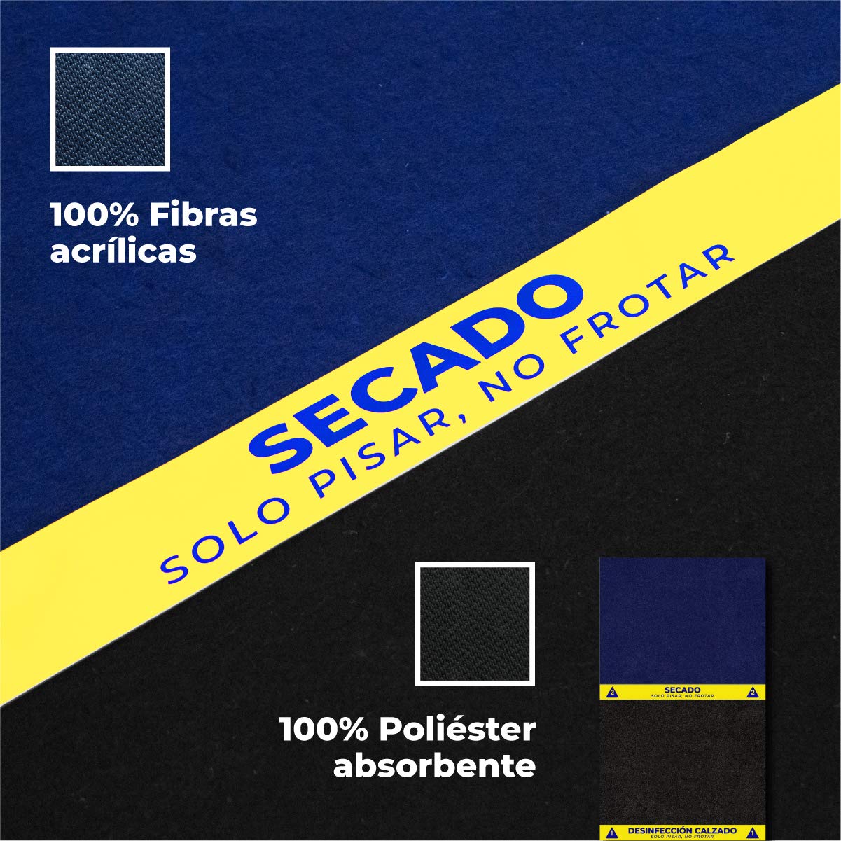 Alfombra - Felpudo de desinfección de Calzado 2 Vinilos (160x120 cm) - Antideslizante, hogar, Trabajo, desinfectante de Calzado, Entrada Negocio y hogar - Made In Spain