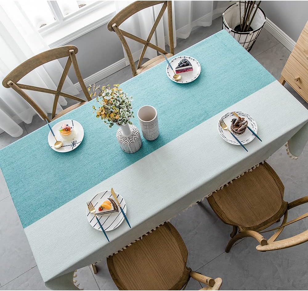 Amazon Chozan テーブルクロス コットンリネン材質 耐用 肌触り良い タッセルエッジ おしゃれ 汚れ防止 インテリア キッチン ダイニング リビング パーティー用 140 140ｃｍ グリーン テーブルクロス オンライン通販