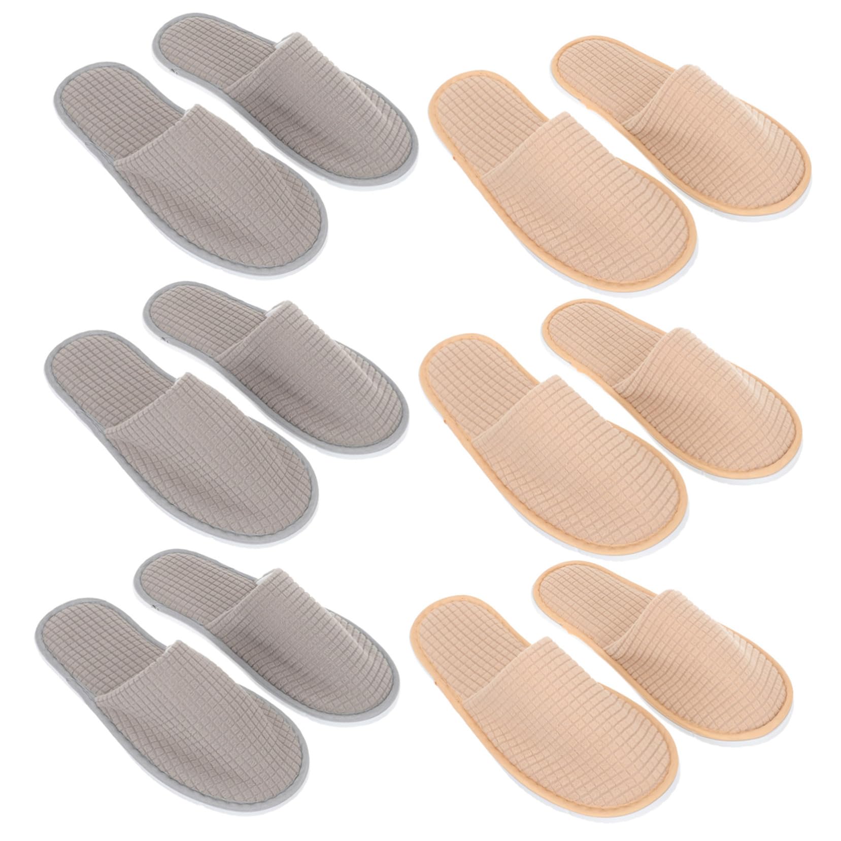 VICASKY Pantofole Spa in Pile Lavabili per Ospiti 6 Paia Comode e Multiuso per Saloni e Viaggi Perfette come Pantofole da Casa da Bagno