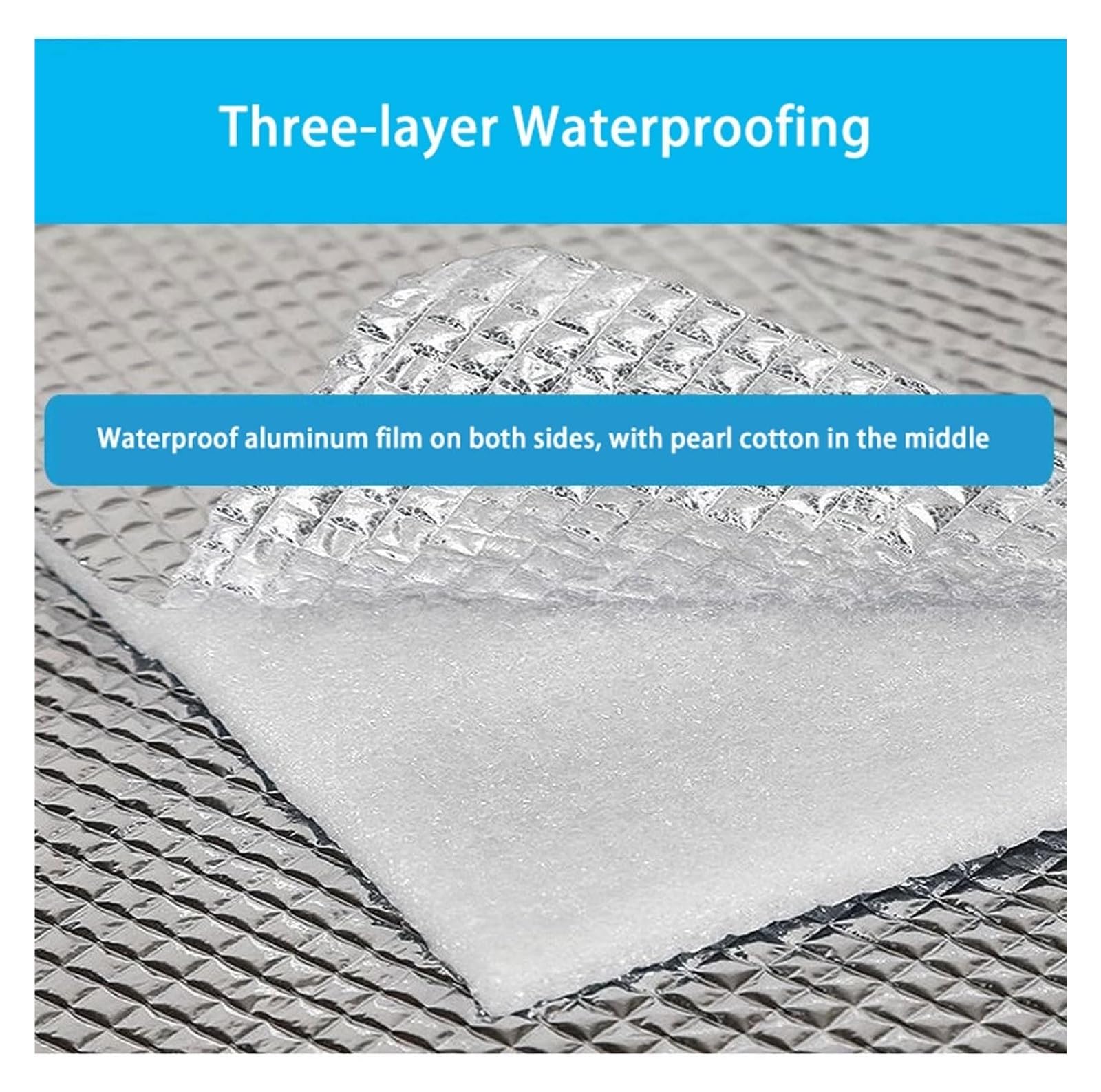 Campingmatte – Faltbare Schaumstoff-Isomatte mit Aluminiumfolien-Isolierung, 9 mm dicke, reflektierende Zelt-Bodenmatte