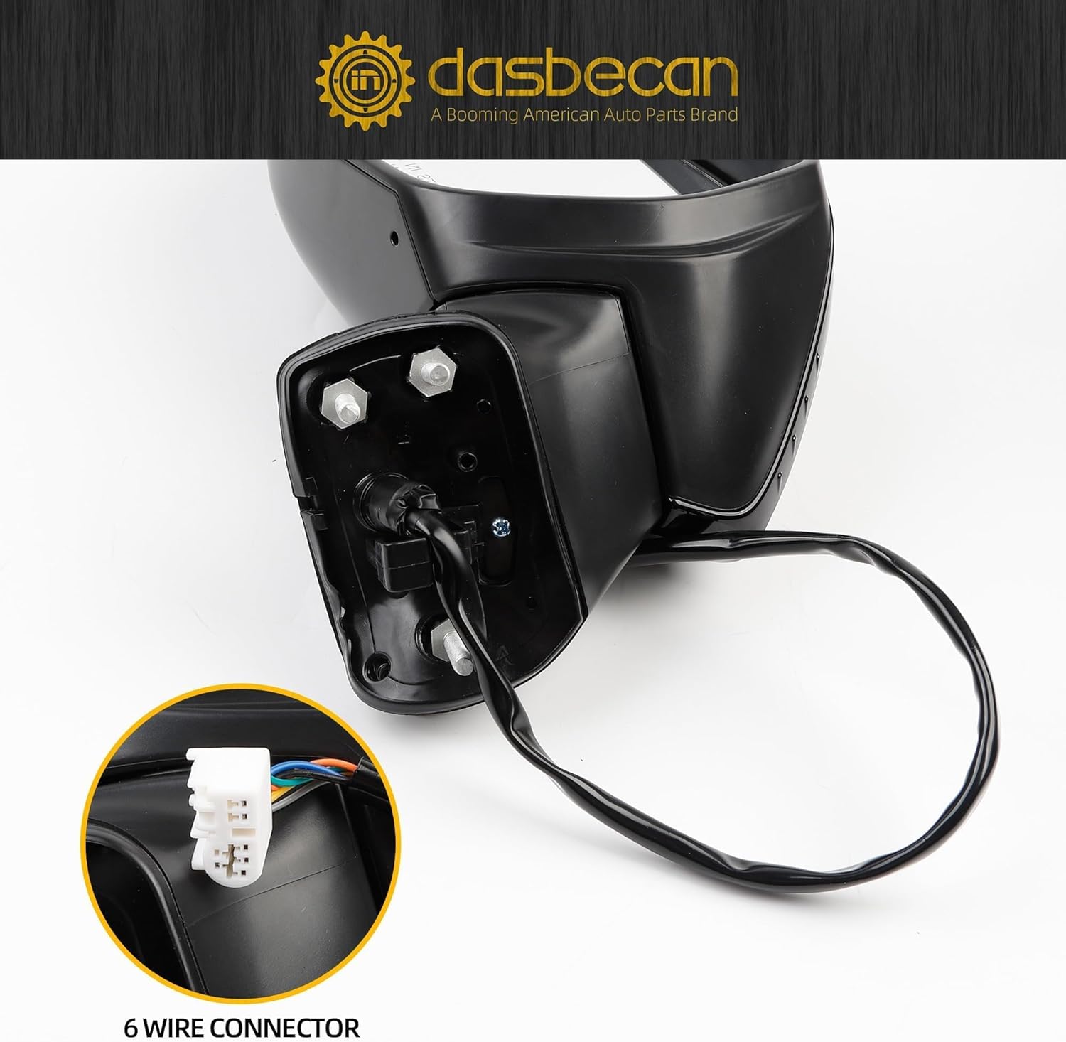 Dasbecan Driver Side Mirror Black Compatible with 2020-2025 Toyota Corolla SE& SE Nightshade Heated Manual Fold Power Adjustment w/Turn Signal Left Door Rear View Mirror Assembly 6PINS # 87940-12G00