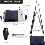 DOB SECHS Crossbody Bag Purses for Women Genuine Leather Shoulder Bag Small Cross Body Black Travel Cell Phone Purse Wallet