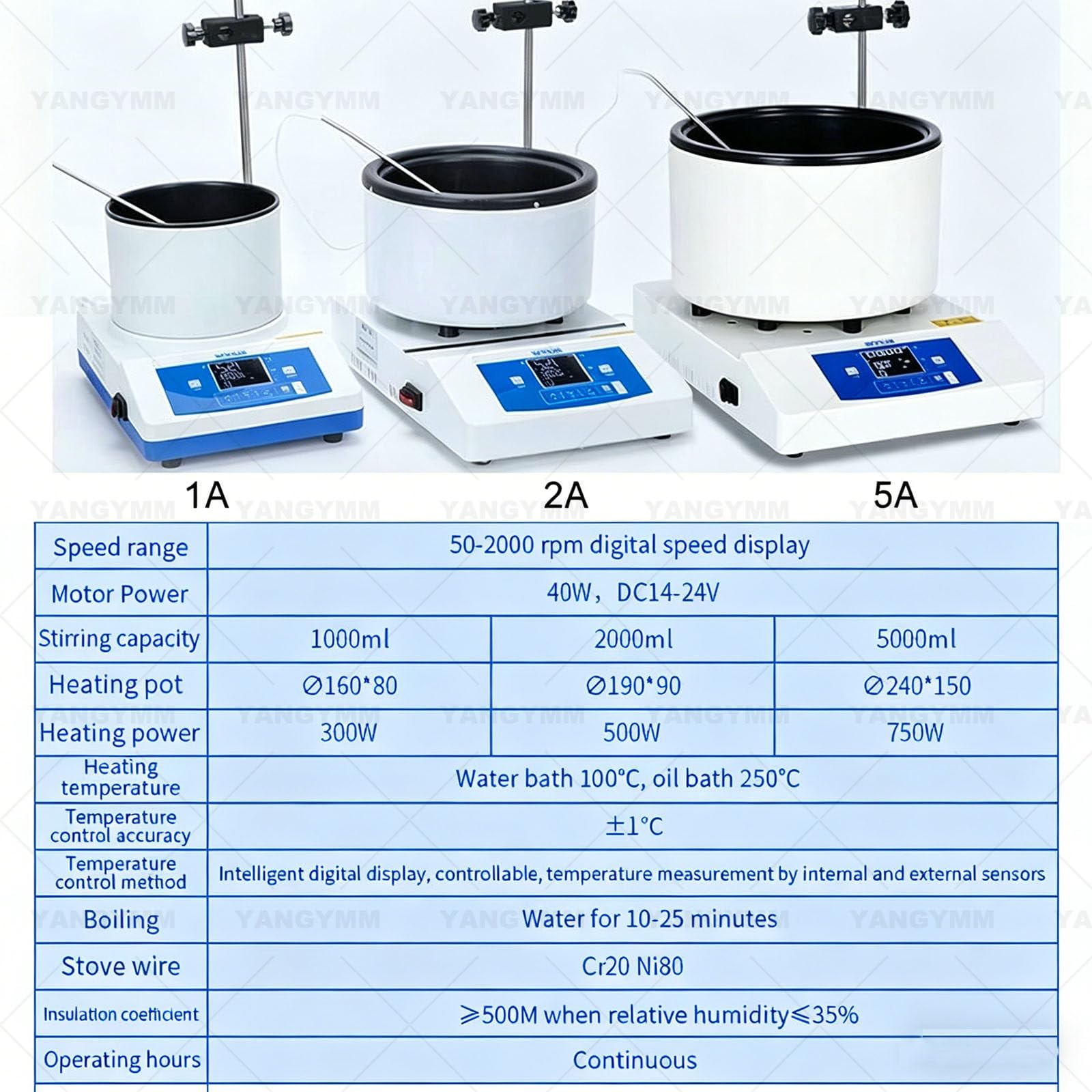 Agitador MagnéTico con CalefaccióN (Hot Pot), BañO de Agua BañO de Aceite; Recipiente de Calentamiento AgitacióN MagnéTica para Laboratorio, con Control de Temperatura. 5A