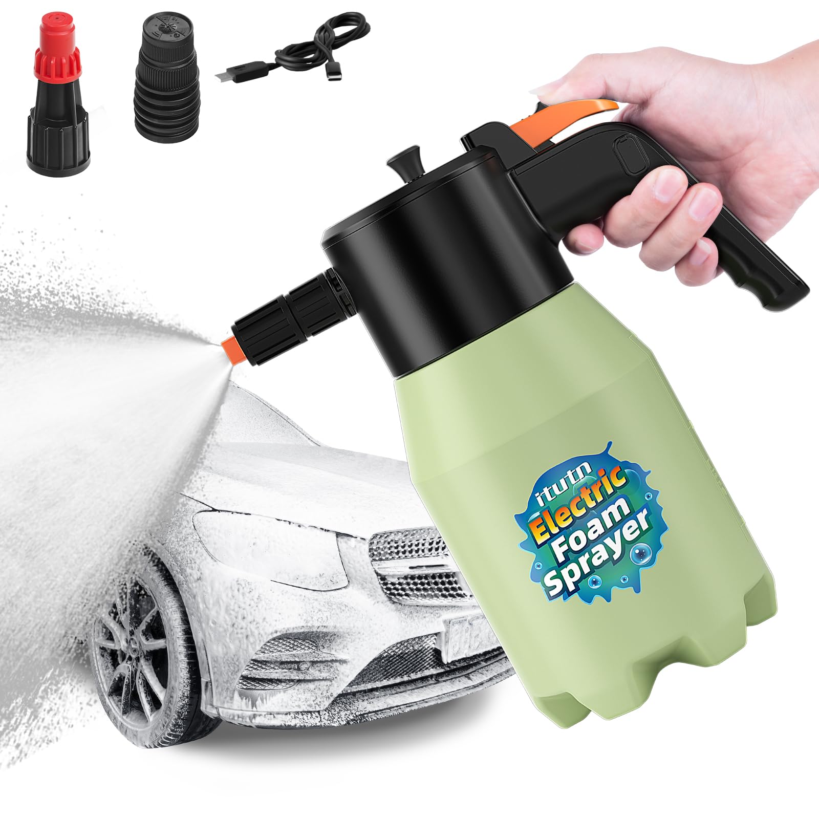 Amazon.com: itutn Electric Foam Sprayer Car Wash, Car Soap Foam