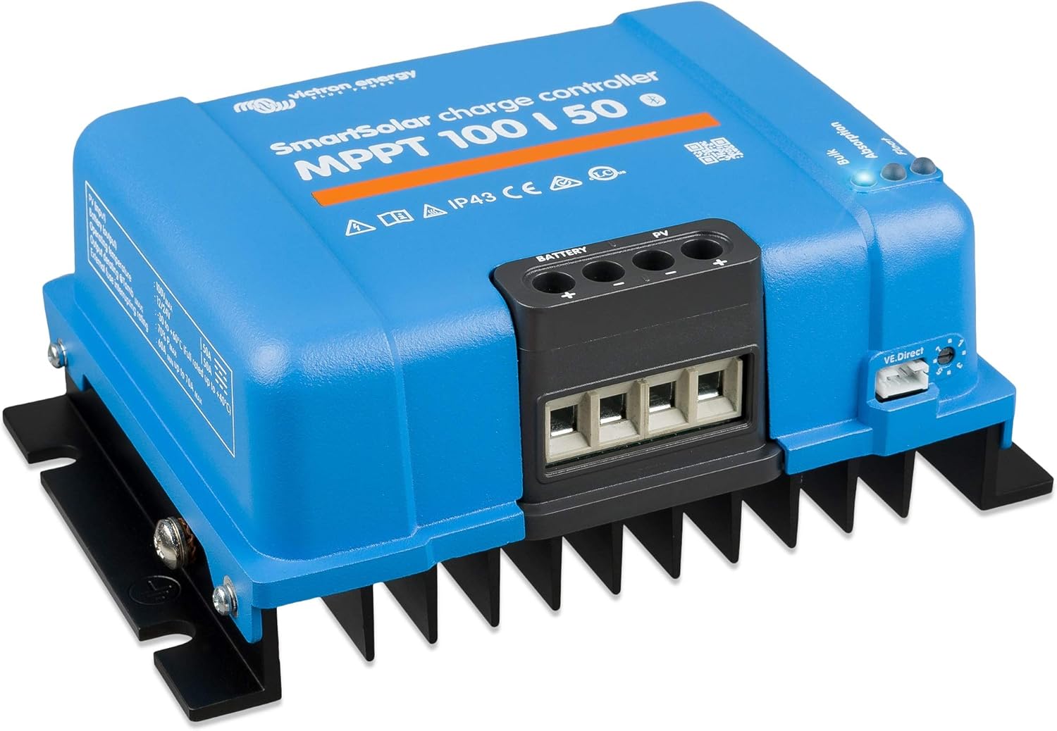 Victron Energy SmartSolar MPPT 100V 50 Amp 12/24-Volt Solar Charge Controller (Bluetooth) : Electronics