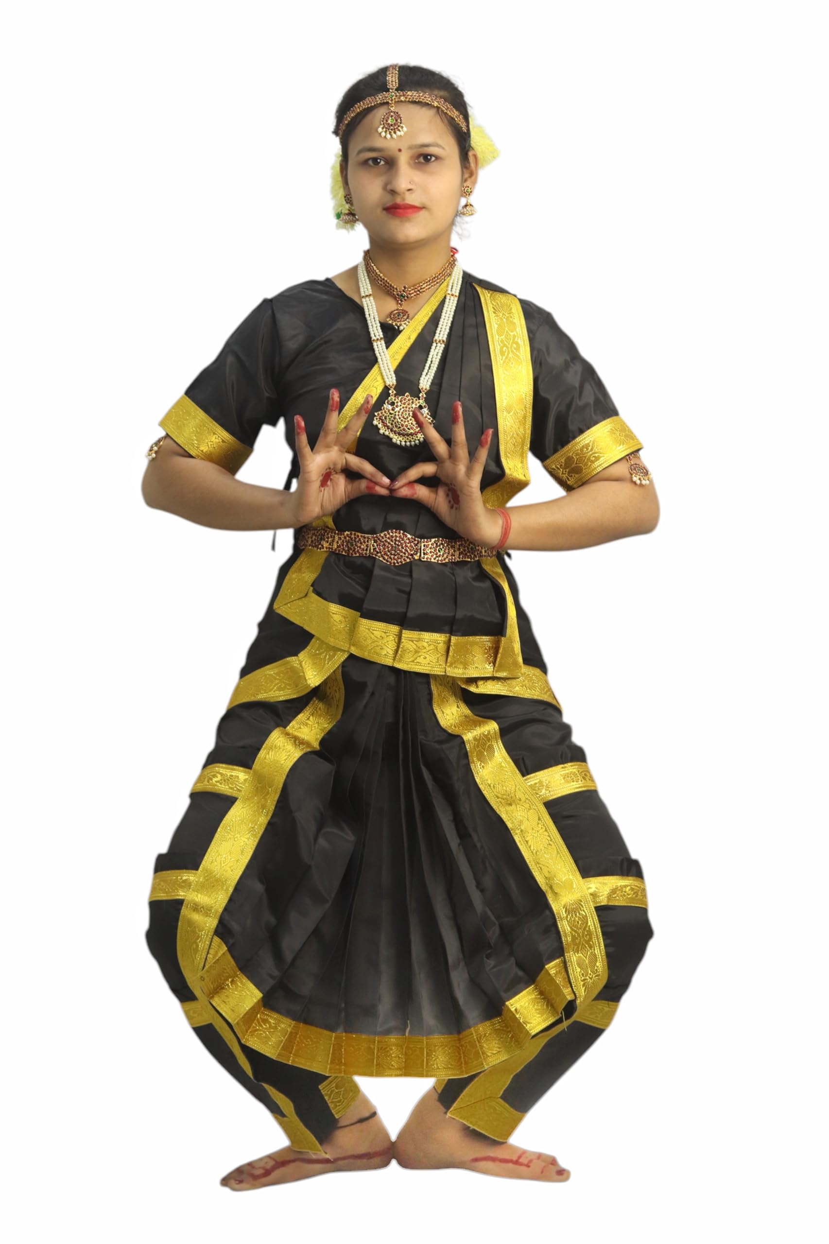 NATKHAT DRESS - Bharatnatyam Black dress for girls Classical Dance Bharatnatyam  costume for girls fancy dress School Functions and Events : Amazon.in:  Clothing & Accessories