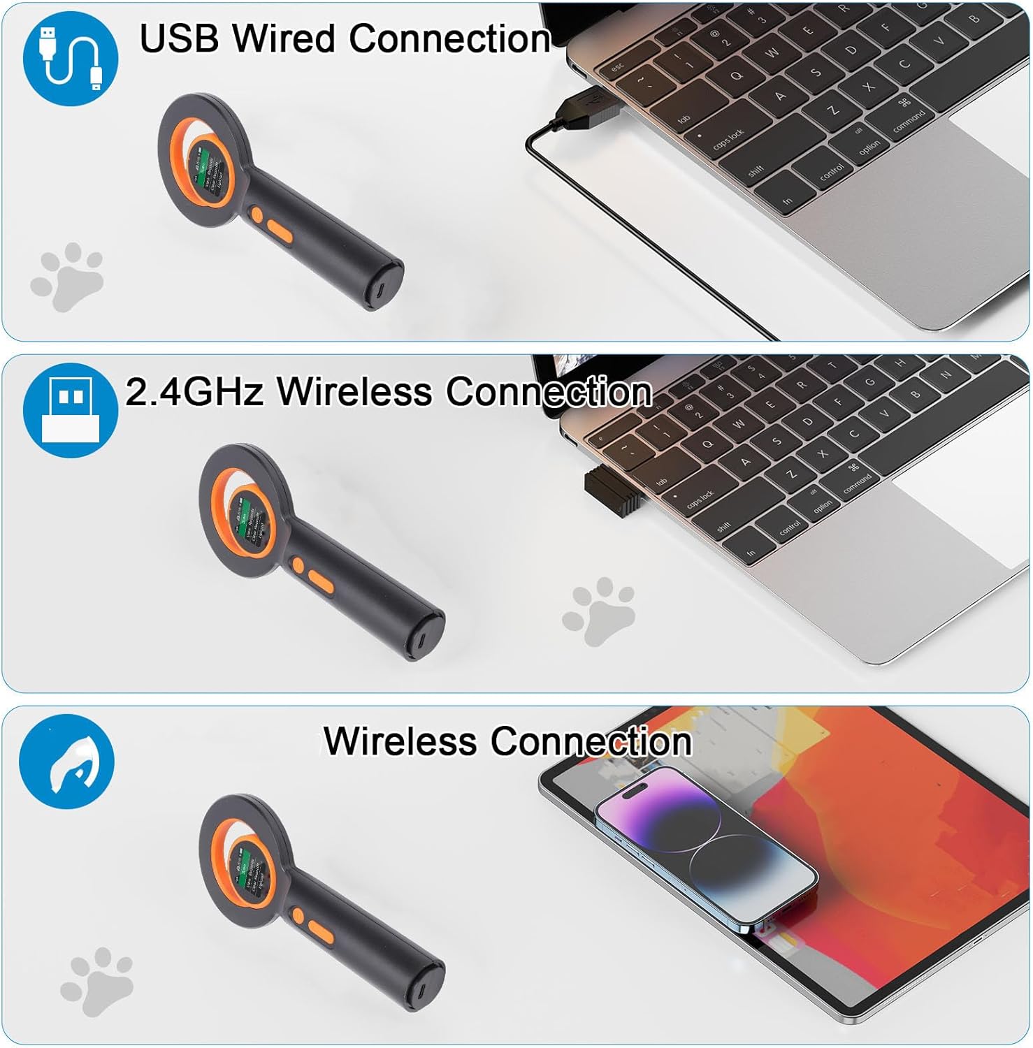 Portable EMID FDXB Chip Reader Lightweight Pet Microchip Scanner for Convenient Pet Management