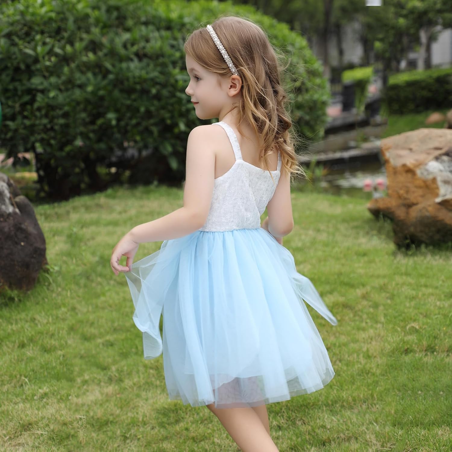 Baby Girl Tutu Dress Lace Strap Dresses A-Line Tiered Tulle Party Sundress for Birthday - Image 3