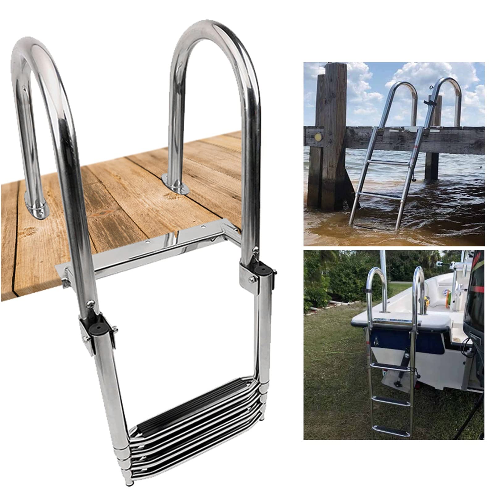 Échelle d'extension de bateau de quai pliante pour baignade en famille inox 150kg