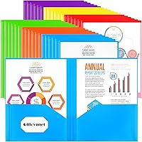 Vista 1 de Officygnet Paquete de 36 carpetas de 2 bolsillos con bolsillo frontal transparente, carpetas de plástico a granel para suministros de oficina