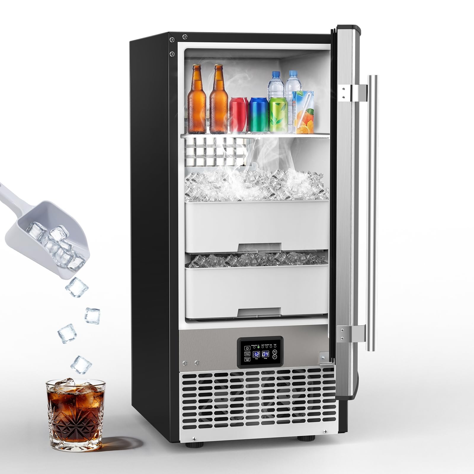 SOZT Under Counter Ice Maker with Refrigerator Function