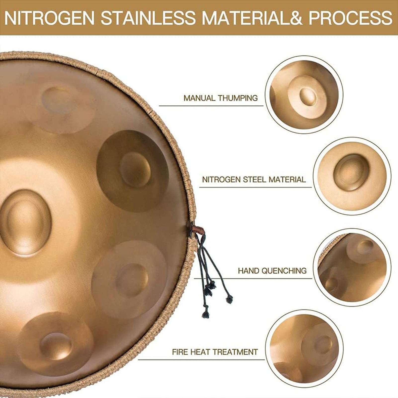 Amazon | ハンドパン スチールドラム、12 ノート 22 インチ D マイナー