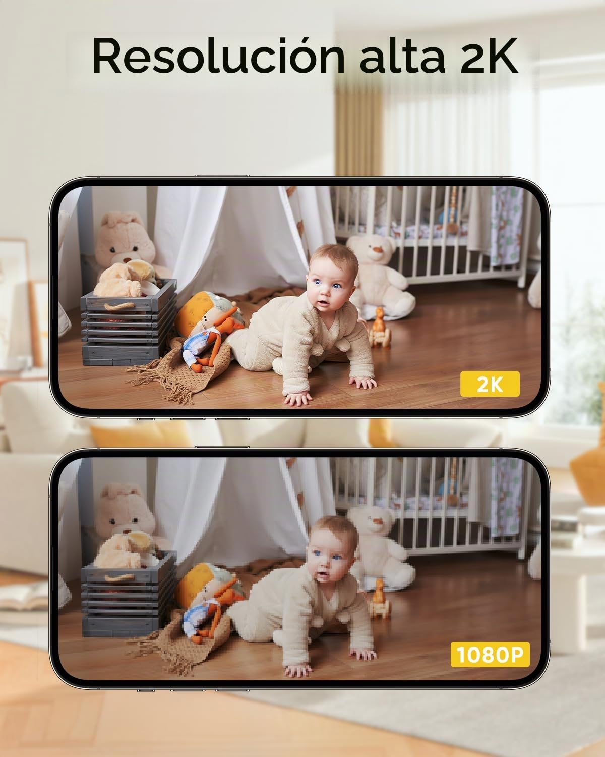 BoyKeep Cámara de interior, cámaras de vigilancia 2K para seguridad del hogar con detección de movimiento, cámara para mascotas interior con aplicación, visión nocturna a color, audio bidireccional