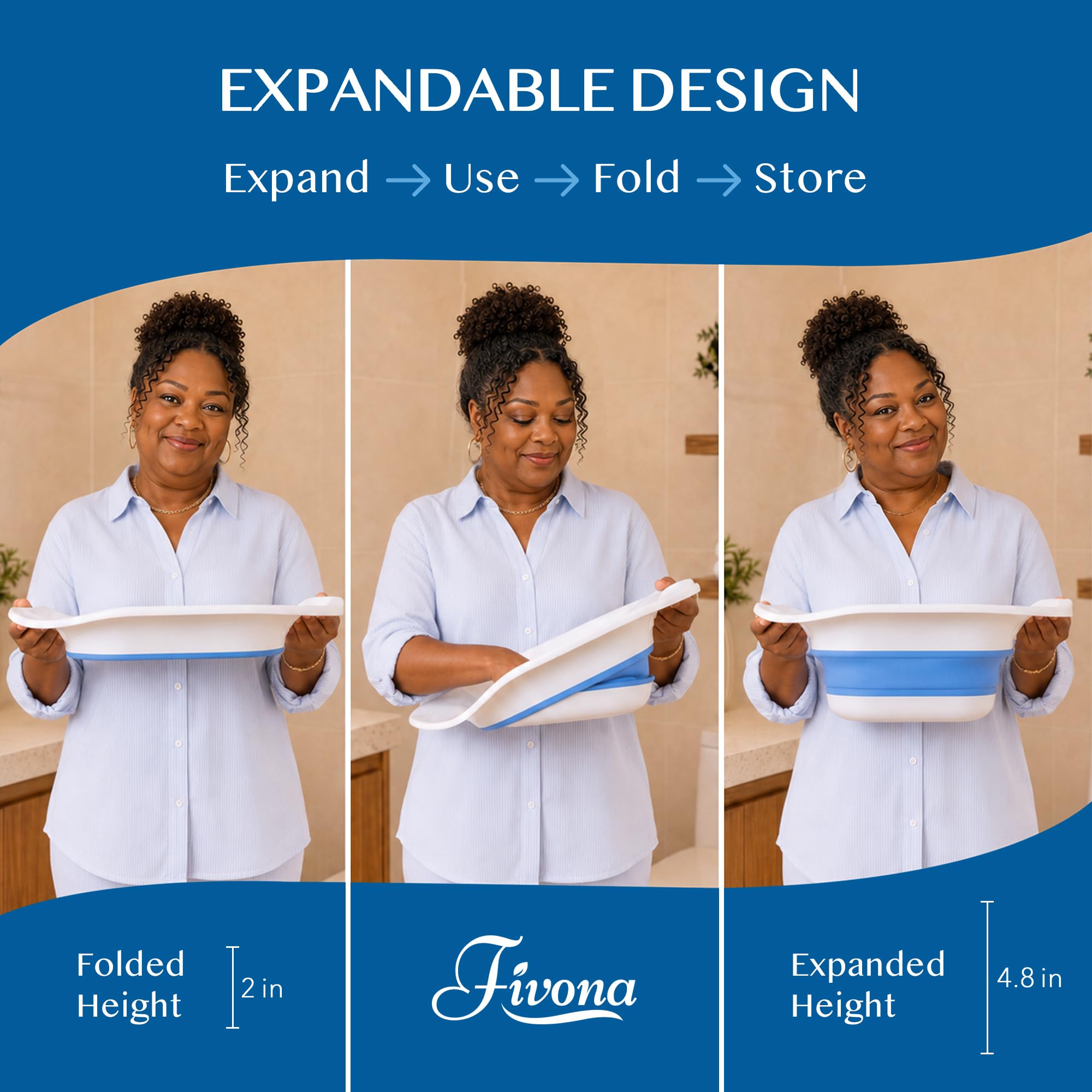 Fivona Unisex Sitz Bath Seat for Soak and Yoni Steam - Hemorrhoid, Fissure, Postpartum Care - BPA Free, Ergonomic Seat, Anti-Spill - Universal Fit
