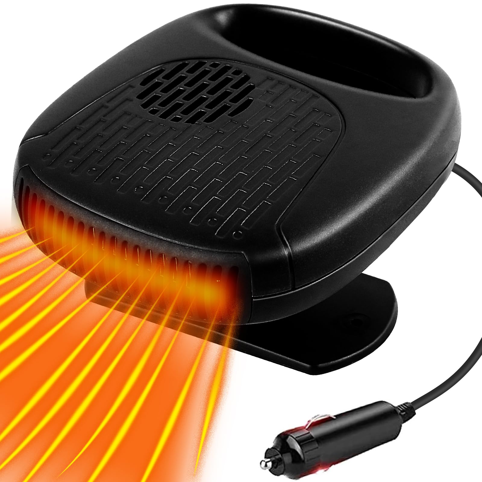 Car Heater 2 in 1 Automobile Windshield Fast Heaters 120W That Plugs Into Cigarette Lighter Portable Windshield Defroster Defogger 12V Black