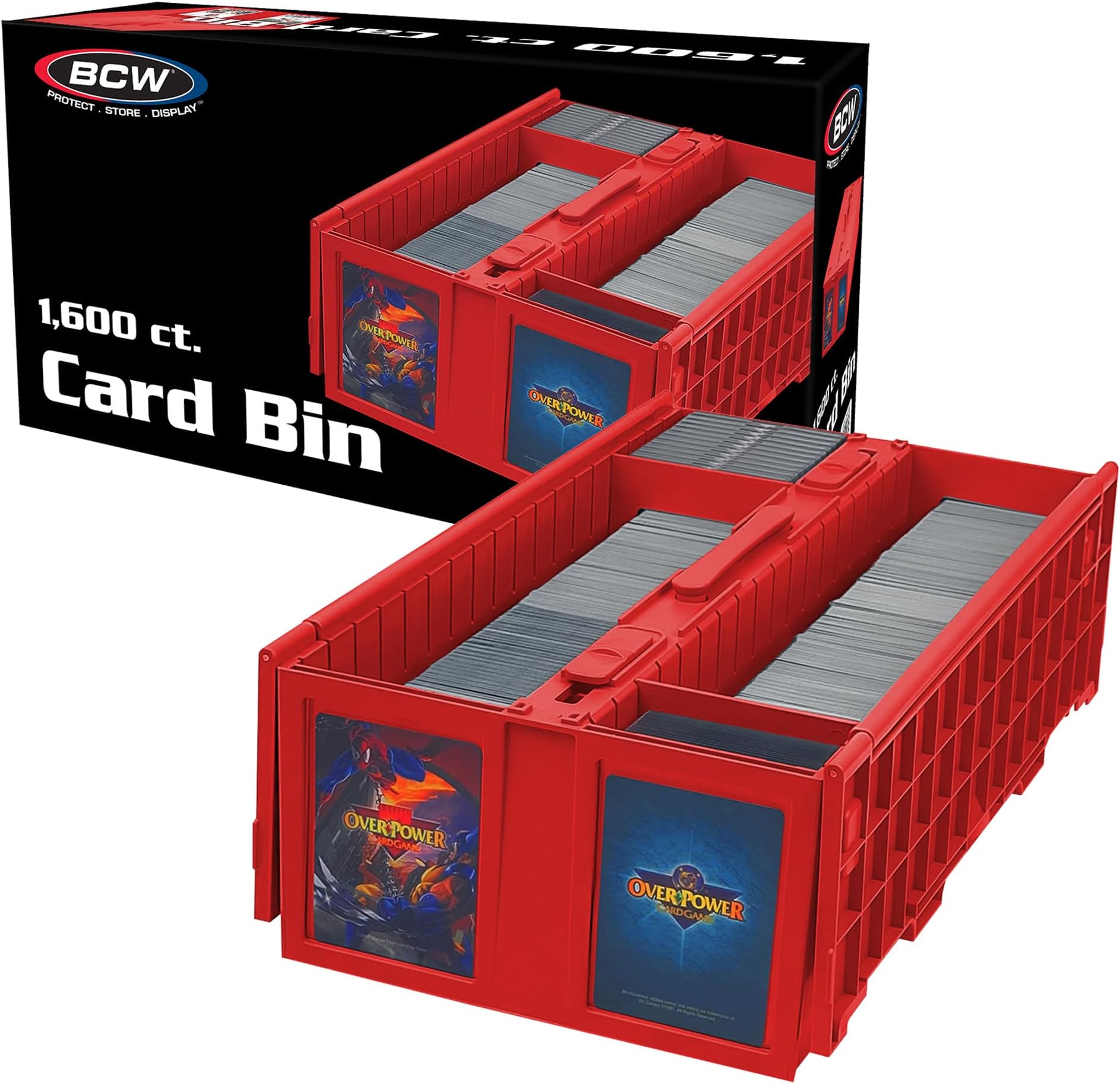 BCW Collectible Card Bin - Holds up to 1600 Cards - Single Red | Large Card S...
