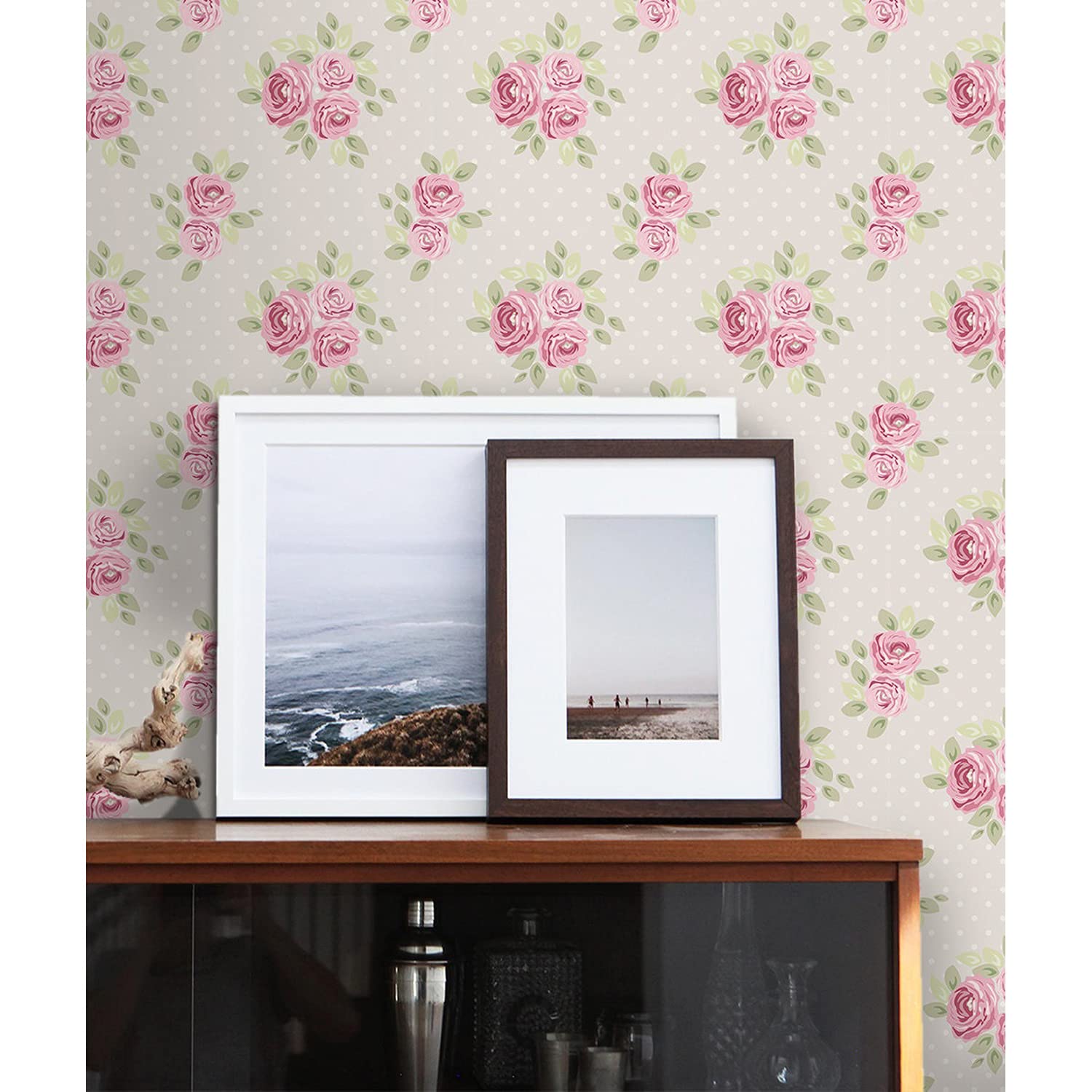 Papier peint roses anglaises grandes pour meuble de chambre et cuisine