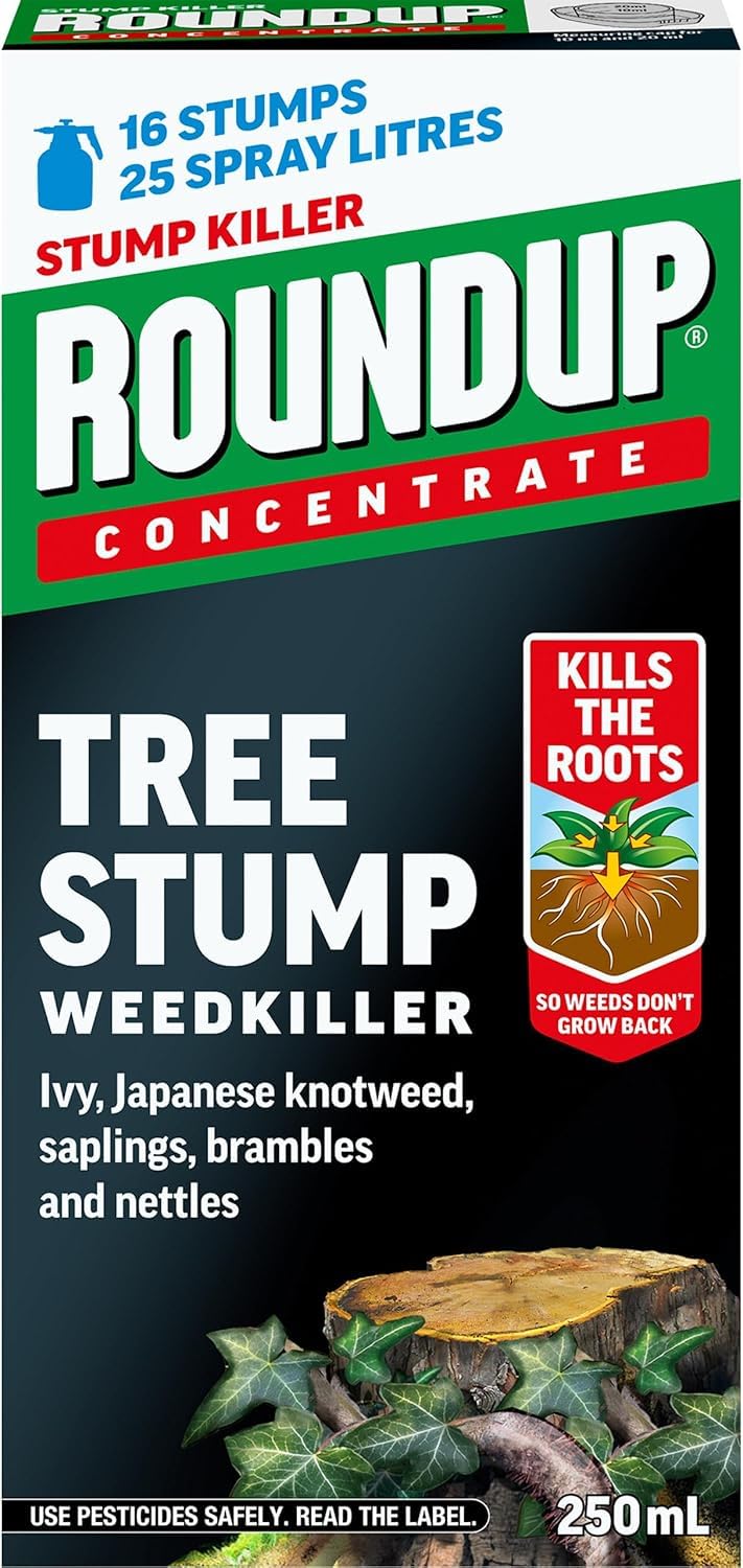 Roundup Tree Stump Weedkiller 250ml Concentrate Kills Stumps, Weeds, Japanese Knotweed