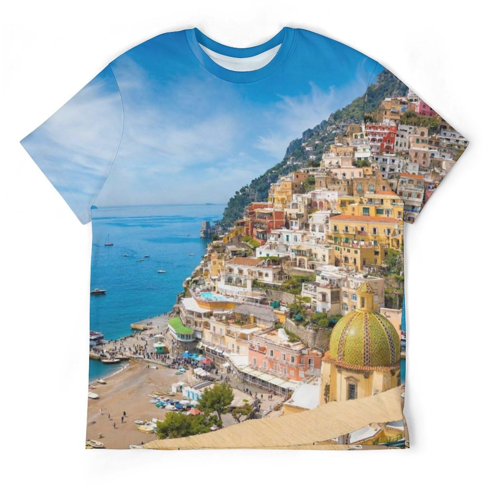 Amazon.co.jp: Tシャツ 半袖 アマルフィ海岸 トップス メンズ 
