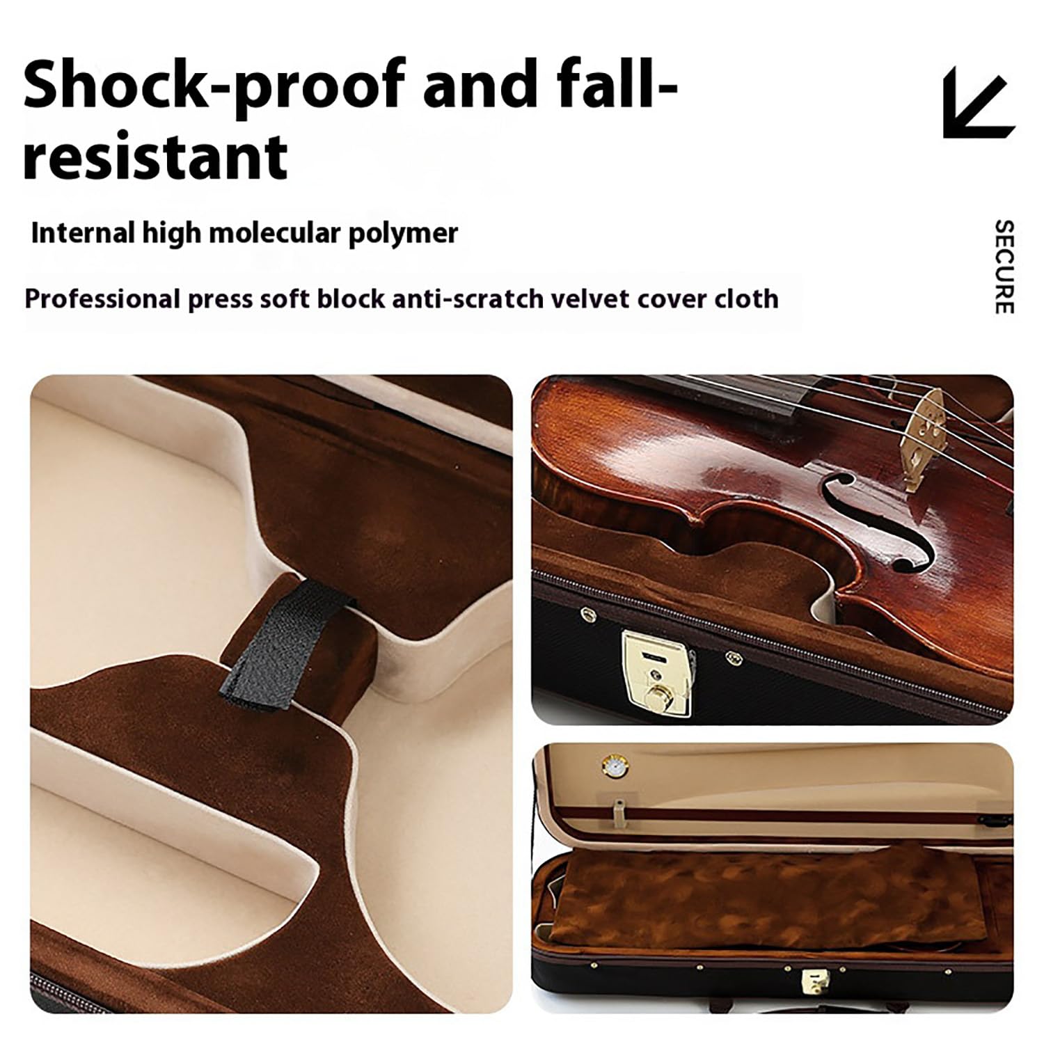 Dxcaicc Estuche Ligero para Violín Oxford para 1/2, 1/4, 3/4, 4/4 Violin, Estuche De Violín con Higrómetro, Caja Fuerte Y Ligera, Resistente Al Agua Y A Prueba De Golpes,Brown Black,4/4