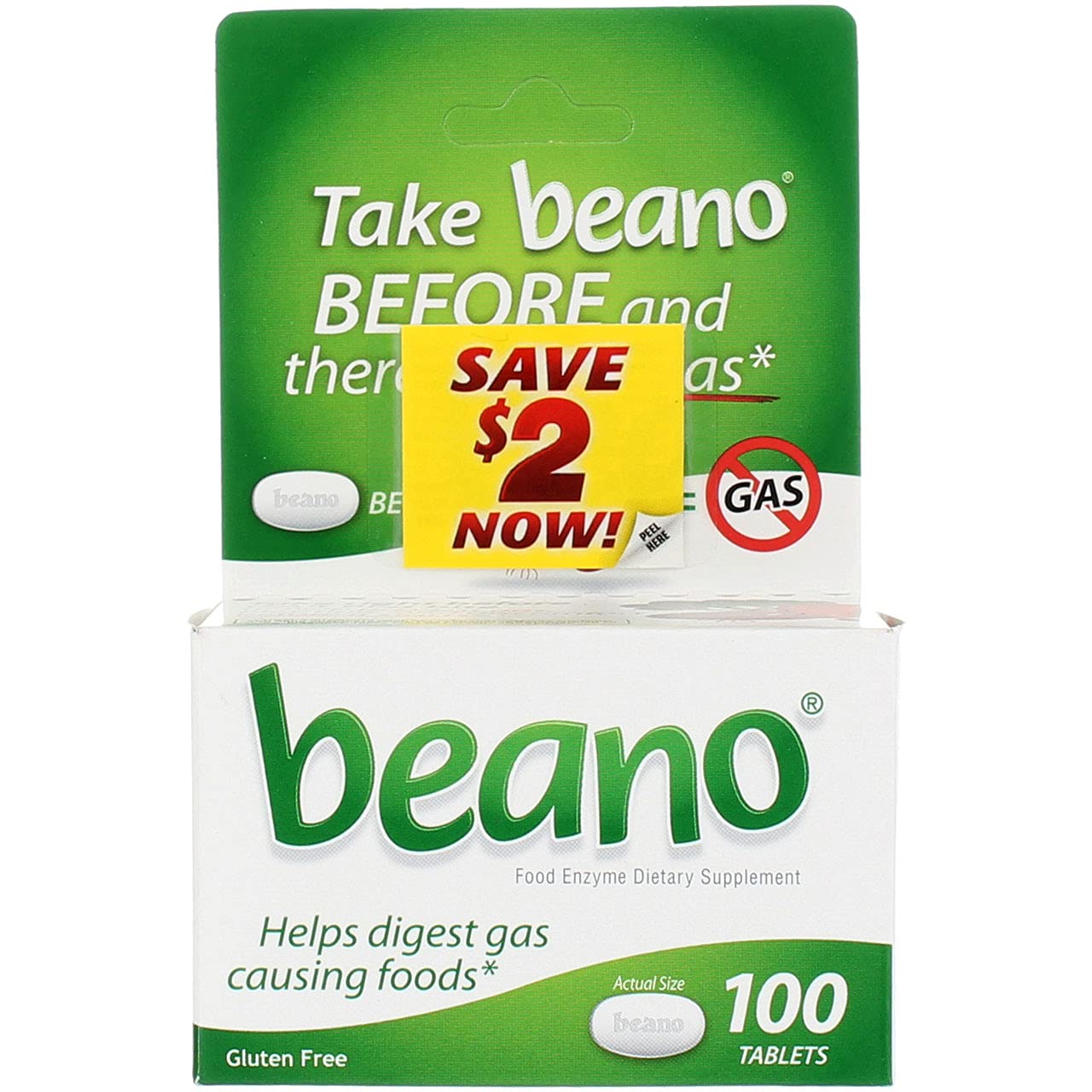 Beano Gas Prevention Tablets, 100 ct Gas Relief