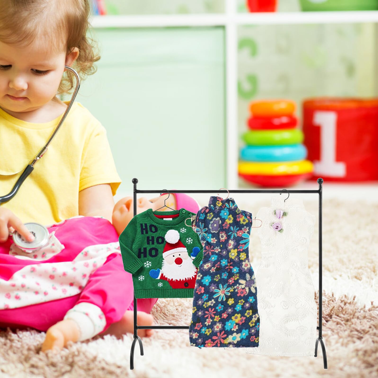 ifundom Diseño Simple y Resistente de Metal para Ropa de Muñecas 10 Perchas Pequeñas para Mantener la Ropa Ordenada Arrugas , Adecuado para Exhibir Prendas