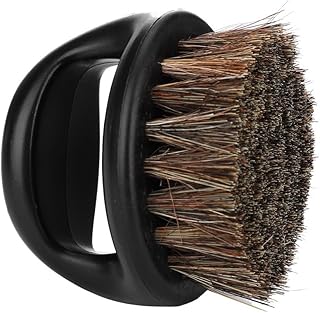 Escova de barbear de pele de javali selvagem para homens escova de barbear de pelo de javali selvagem para homens escova de barba e bigode ferramenta de barbear para salão (escova preta + cabo preto)