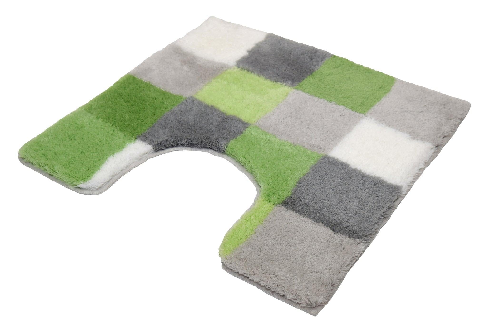 Kleine Wolke WC-Vorleger Caro Distel 55 x 55 cm mit Ausschnitt | OEKO-TEX zertifiziert, rutschhemmende Unterseite, für Fußbodenheizung, maschinenwaschbar, 100% Polyacryl
