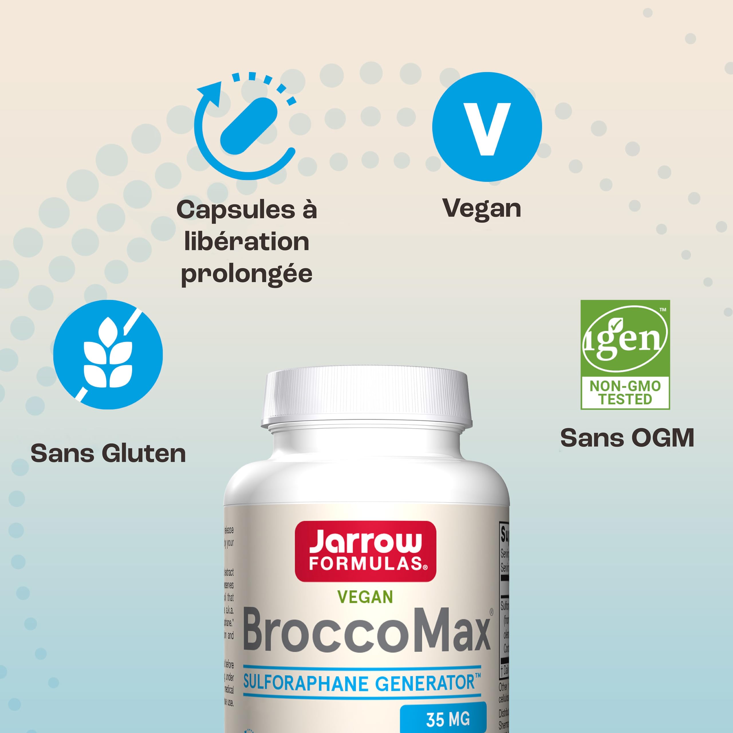 Jarrow Formulas, BroccoMax, avec Extrait de Graines de Brocoli, 120 Capsules végétaliennes, Végétarien, Sans Gluten, Sans OGM