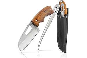 8.5 Inch Marlin Spike Knife - German Stainless Steel Rigging Knife with Teak Wood Handle