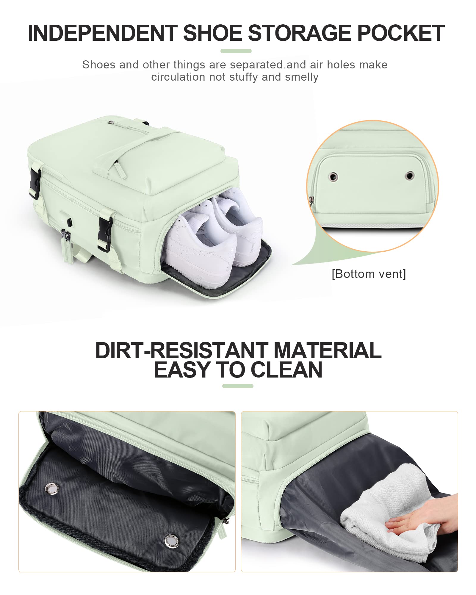 BJLFS Borse da Cabina per Ryanair 40×20×25 Bagaglio a Mano Easyjet 45×36×20 Borsa Zaino da Viaggio, Zaino da trekking,Zaino Casual per laptop da 14 pollici per scuola