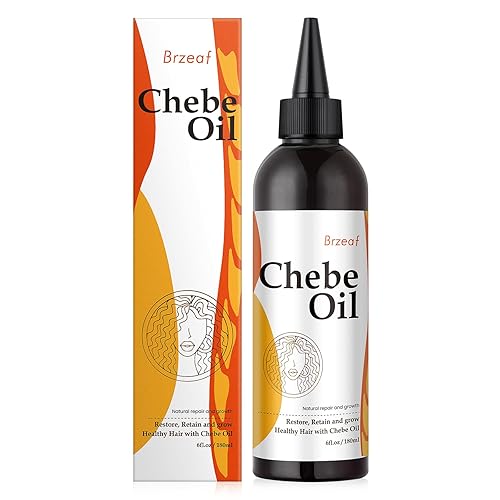 Brzeaf Aceite de Chebe natural para la nutrición del cuero cabelludo y el crecimiento del cabello (6 onzas) - Auténtico polvo chadiano Chebe,