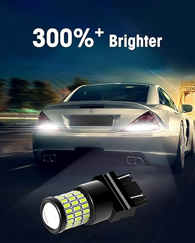 Miniatura 18 de Yorkim Bombilla LED ultra brillante 7440 roja T20 7441 7443 7444 W21W para luz de marcha atrás de respaldo, luz de ruptura, luz trasera, luz de Rojo