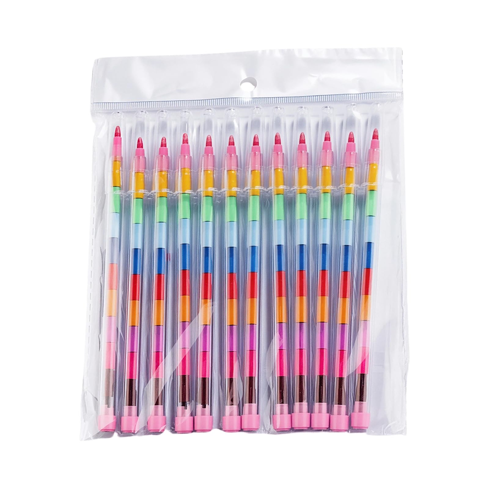 Ljmyy 12Pcs Stackable Crayon Pencils Crayoning Party Favor 11 Color Building Blocks Colorful Crayon for School Girls