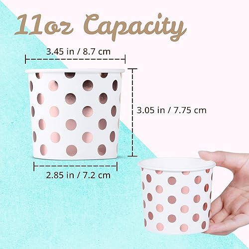 Miniatura 4 de Vasos de papel para helado, 100 cuencos de postre desechables de 10.5 fl oz para alimentos calientes o fríos, suministros de fiesta de 10.5 fl oz