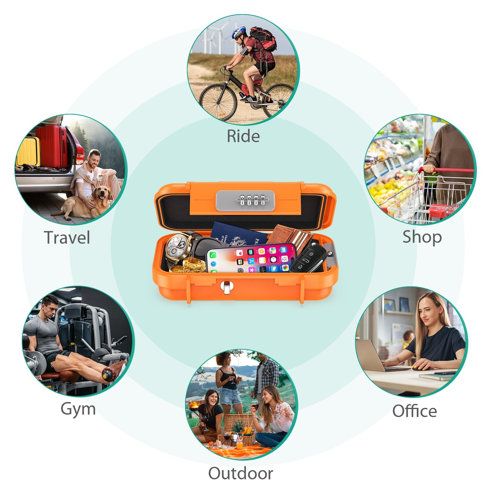 Amazon.com: ORIA Portable Security Case, Personal Travel Safe Box