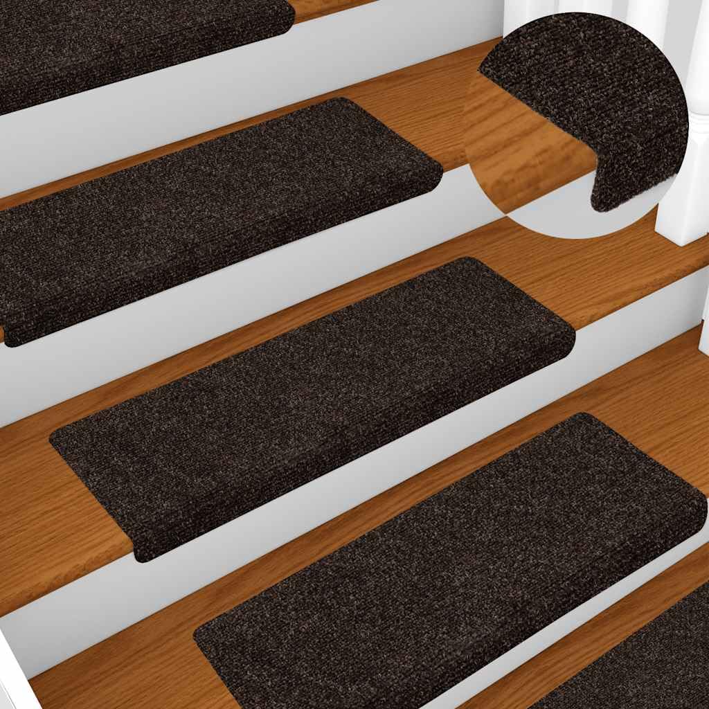 Tidyard Tapis d'escalier Autocollant 30 pcs Marron 65x21x4 cm, Tapis Escalier Tapis de Sécurité pour Sol Protection, Aînés et Animaux