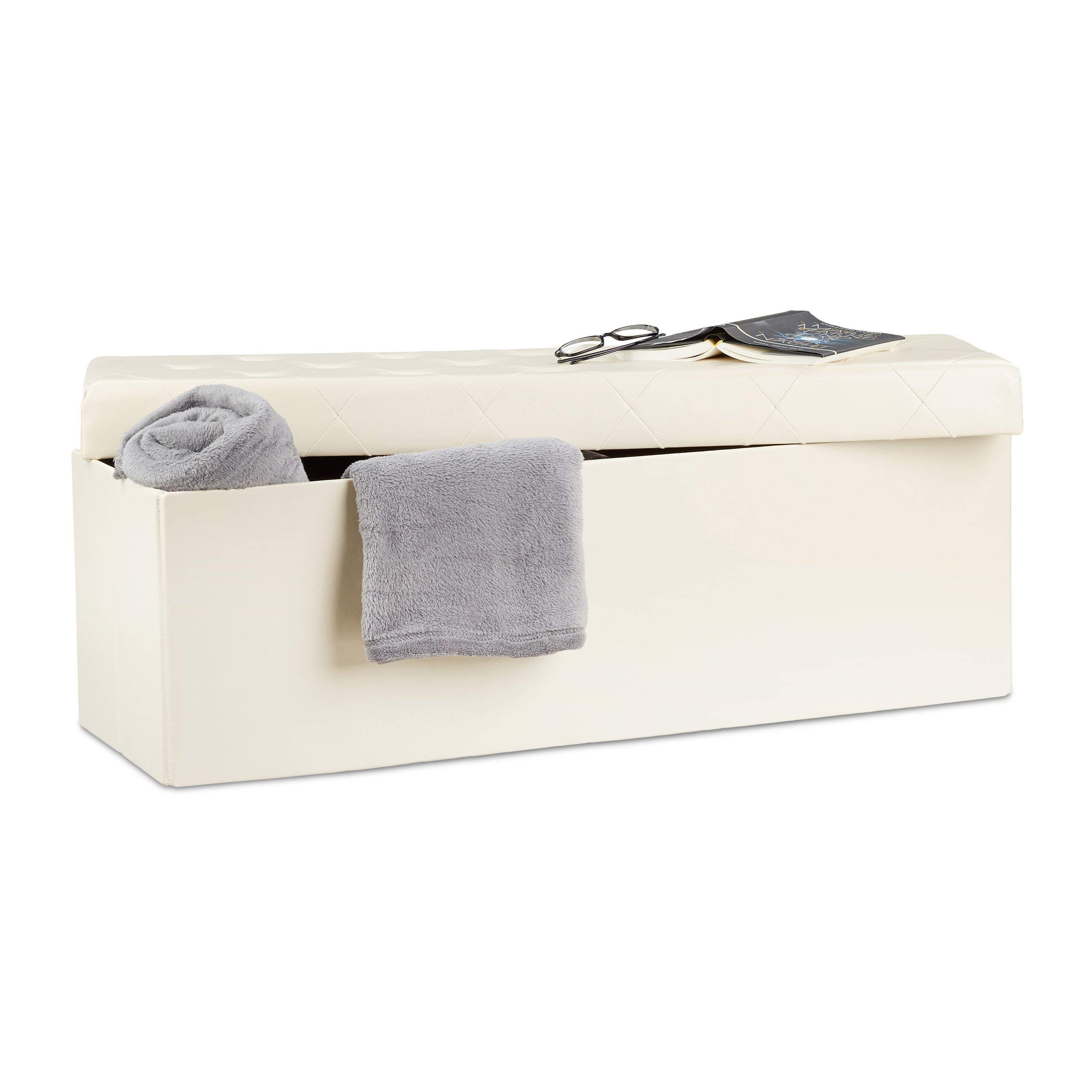 Tabouret Bas Matelassé Similicuir - Style Industriel - Repose-Pieds Salon