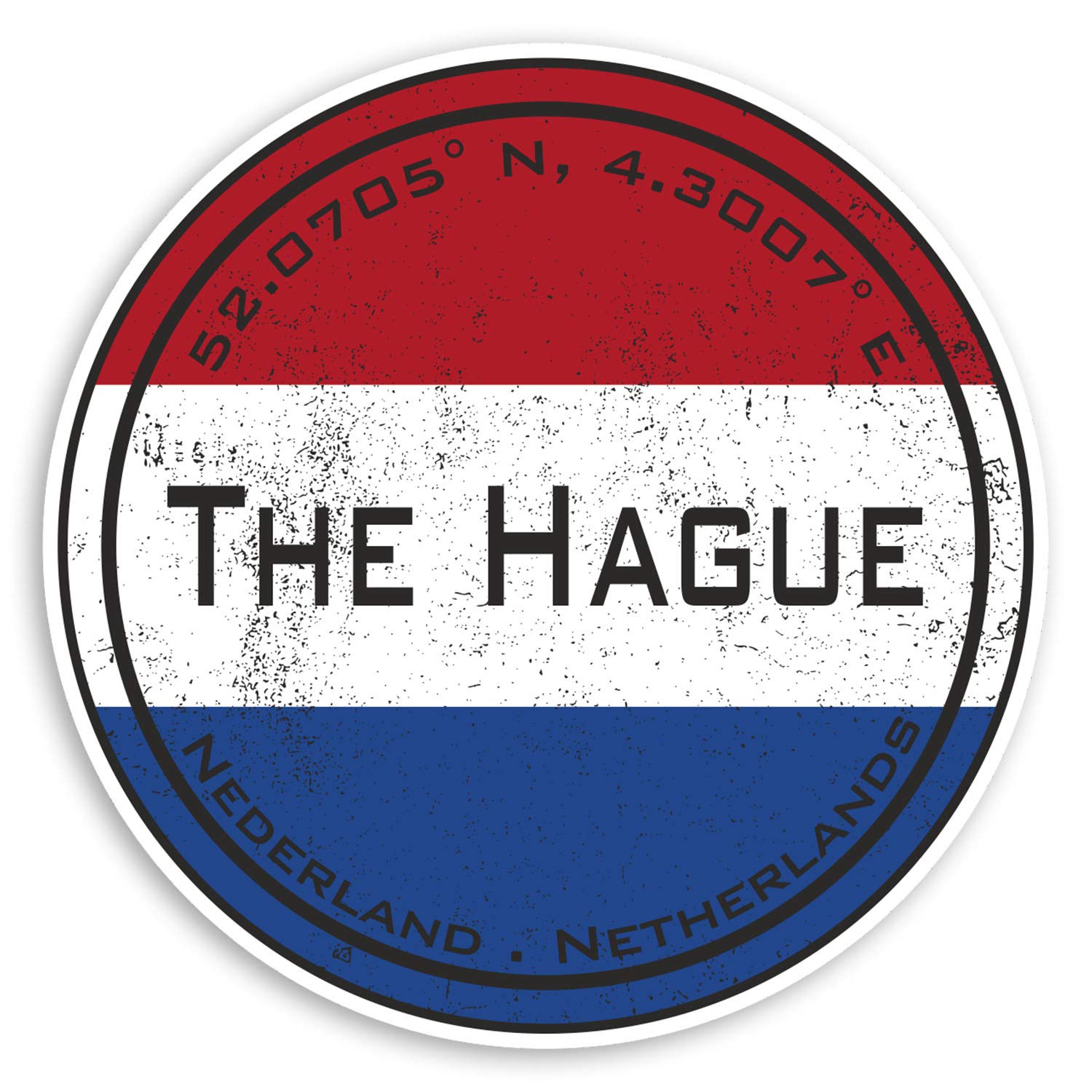Destination Vinyl Ltd Multi 2 X 10Cm The Hague Netherlands Vinyl Stickers - Flag Fun Sticker Luggage #20327 (10Cm Wide)